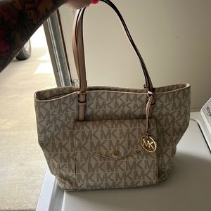 Cream and beige Michael Kors handbag